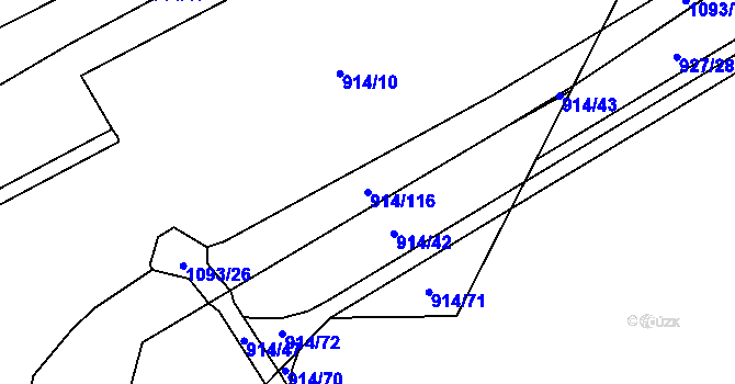 Parcela st. 914/116 v KÚ Šumperk, Katastrální mapa