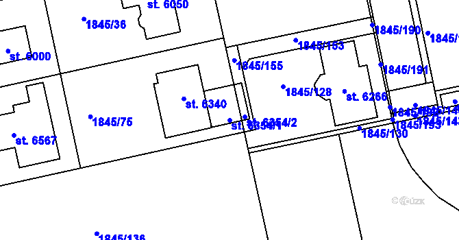 Parcela st. 6354/1 v KÚ Šumperk, Katastrální mapa