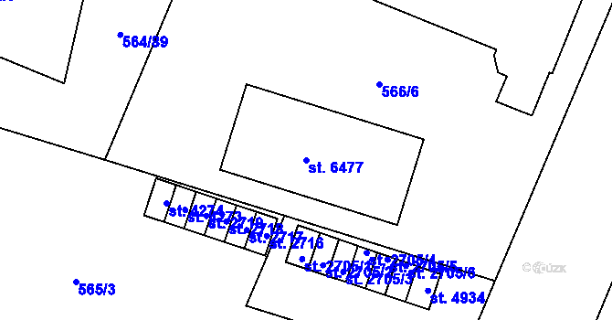 Parcela st. 6477 v KÚ Šumperk, Katastrální mapa