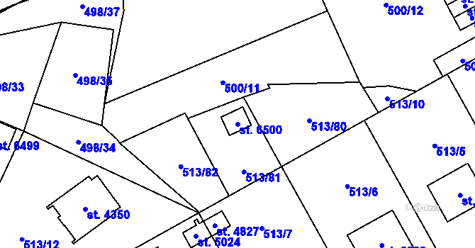 Parcela st. 6500 v KÚ Šumperk, Katastrální mapa
