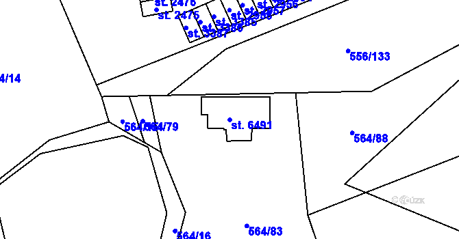 Parcela st. 6491 v KÚ Šumperk, Katastrální mapa