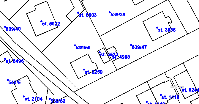 Parcela st. 6523 v KÚ Šumperk, Katastrální mapa