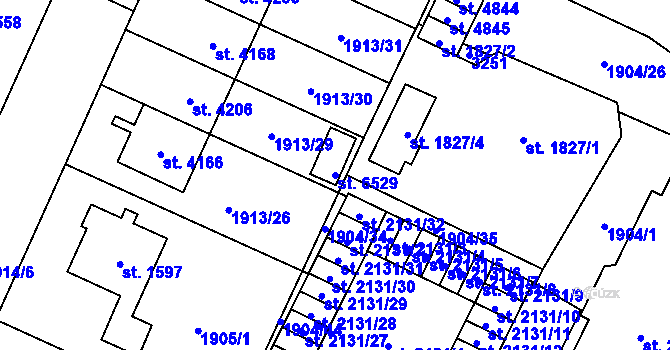 Parcela st. 6529 v KÚ Šumperk, Katastrální mapa