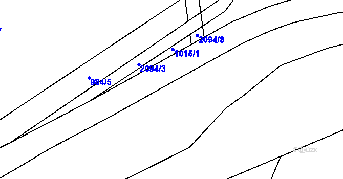 Parcela st. 1015/3 v KÚ Šumperk, Katastrální mapa