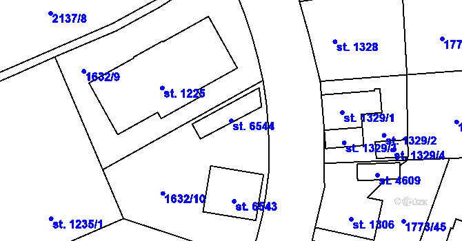 Parcela st. 6544 v KÚ Šumperk, Katastrální mapa