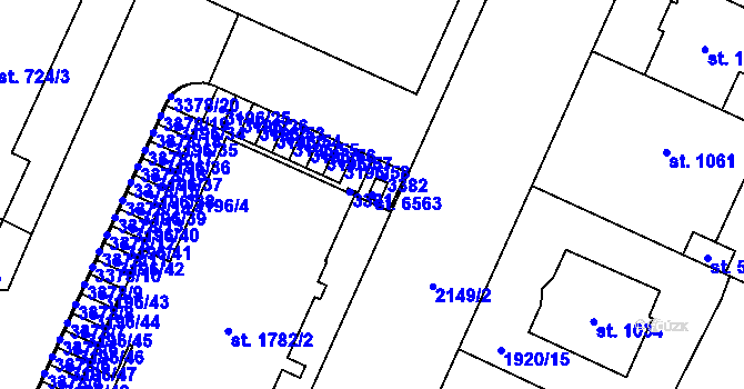 Parcela st. 6563 v KÚ Šumperk, Katastrální mapa