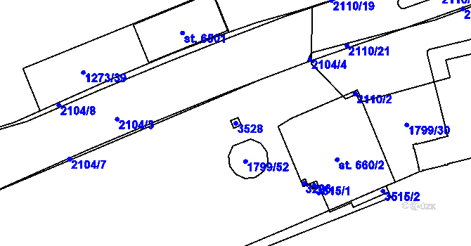 Parcela st. 3528 v KÚ Šumperk, Katastrální mapa