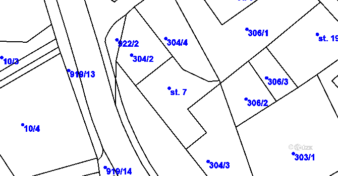 Parcela st. 7 v KÚ Dolní Temenice, Katastrální mapa