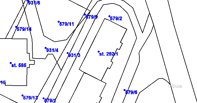 Parcela st. 292/1 v KÚ Dolní Temenice, Katastrální mapa