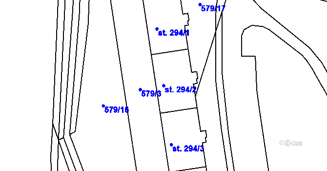 Parcela st. 294/2 v KÚ Dolní Temenice, Katastrální mapa