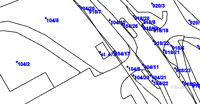 Parcela st. 473 v KÚ Dolní Temenice, Katastrální mapa