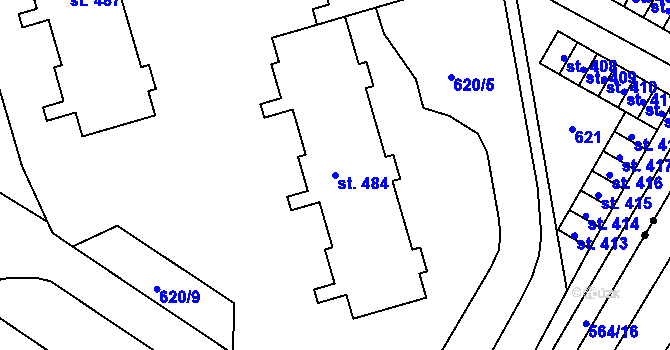 Parcela st. 484 v KÚ Dolní Temenice, Katastrální mapa