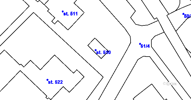 Parcela st. 510 v KÚ Dolní Temenice, Katastrální mapa