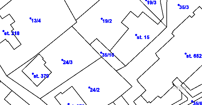 Parcela st. 35/10 v KÚ Dolní Temenice, Katastrální mapa