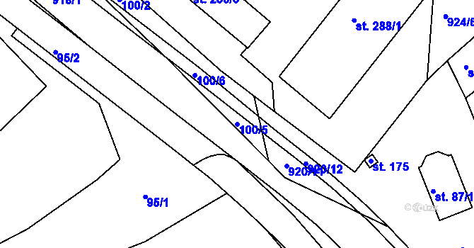 Parcela st. 100/5 v KÚ Dolní Temenice, Katastrální mapa