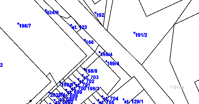 Parcela st. 198/4 v KÚ Dolní Temenice, Katastrální mapa
