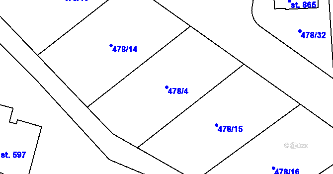 Parcela st. 478/4 v KÚ Dolní Temenice, Katastrální mapa