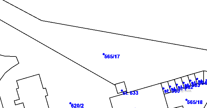 Parcela st. 565/17 v KÚ Dolní Temenice, Katastrální mapa