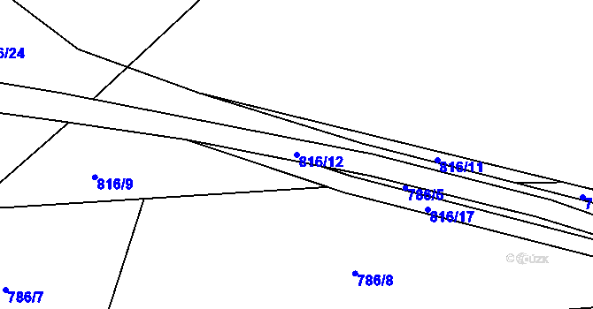 Parcela st. 816/12 v KÚ Dolní Temenice, Katastrální mapa