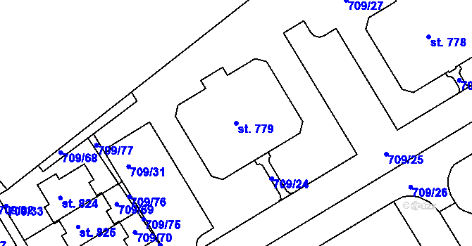 Parcela st. 779 v KÚ Dolní Temenice, Katastrální mapa