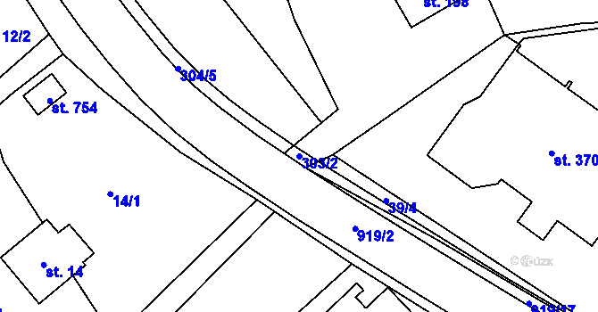 Parcela st. 303/2 v KÚ Dolní Temenice, Katastrální mapa