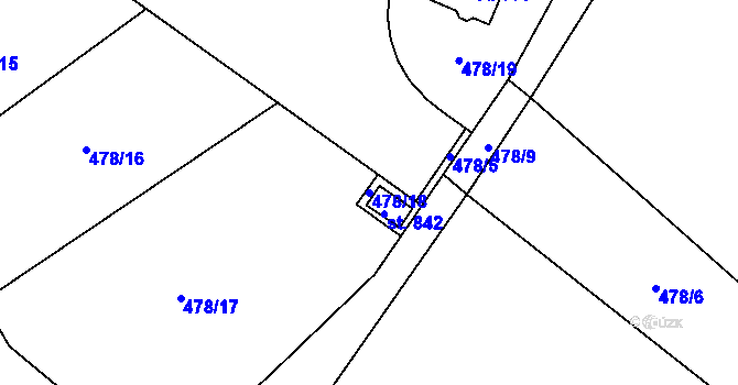 Parcela st. 478/18 v KÚ Dolní Temenice, Katastrální mapa