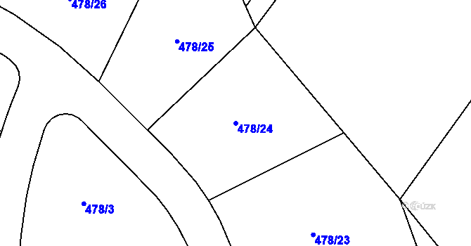 Parcela st. 478/24 v KÚ Dolní Temenice, Katastrální mapa