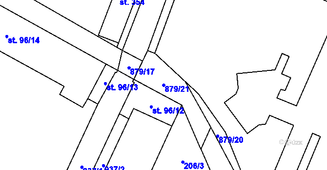 Parcela st. 879/21 v KÚ Dolní Temenice, Katastrální mapa