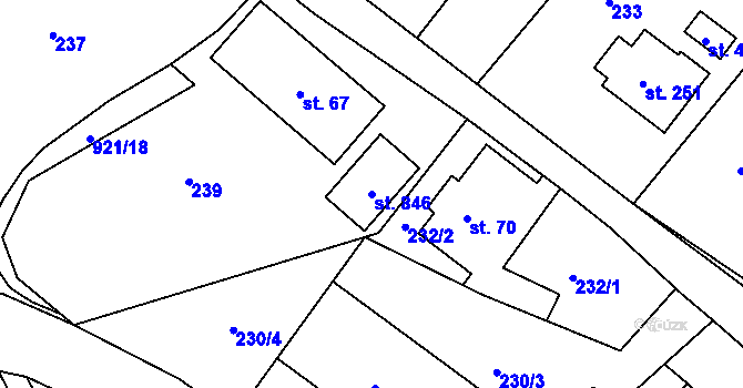 Parcela st. 846 v KÚ Dolní Temenice, Katastrální mapa