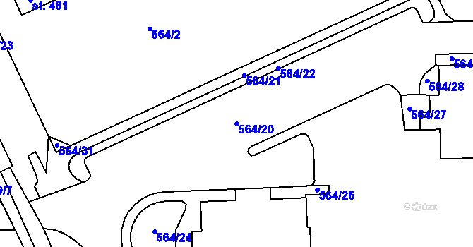 Parcela st. 564/20 v KÚ Dolní Temenice, Katastrální mapa