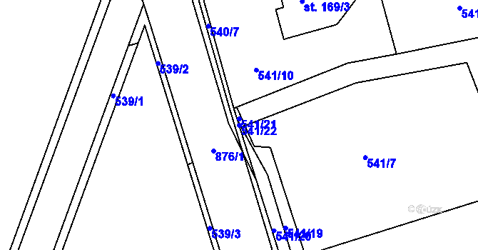 Parcela st. 541/22 v KÚ Dolní Temenice, Katastrální mapa