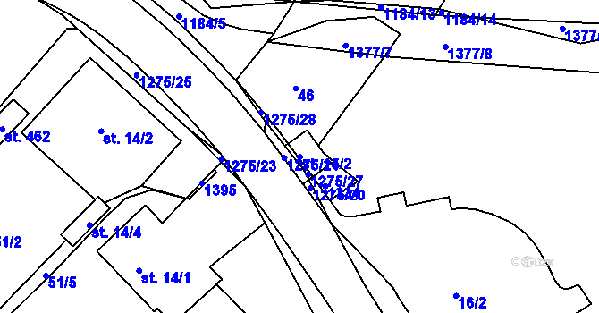 Parcela st. 15/2 v KÚ Horní Temenice, Katastrální mapa