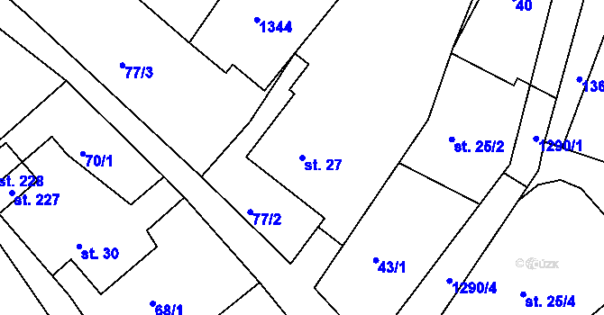 Parcela st. 27 v KÚ Horní Temenice, Katastrální mapa