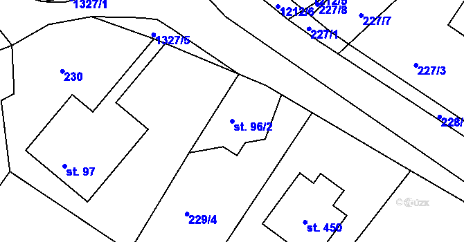 Parcela st. 96/2 v KÚ Horní Temenice, Katastrální mapa