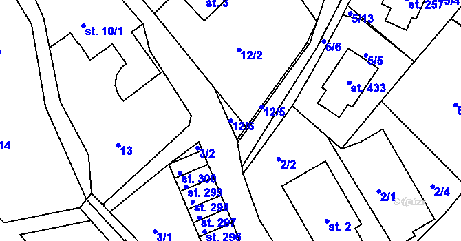 Parcela st. 12/6 v KÚ Horní Temenice, Katastrální mapa