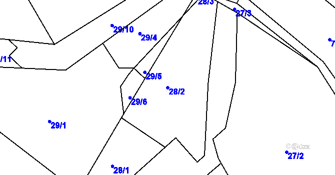Parcela st. 28/2 v KÚ Horní Temenice, Katastrální mapa