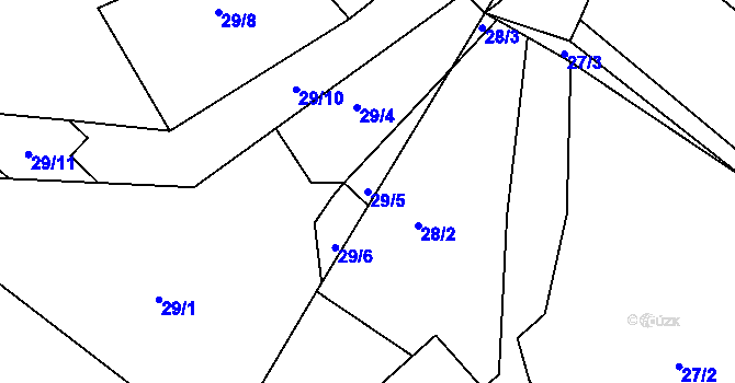Parcela st. 29/5 v KÚ Horní Temenice, Katastrální mapa