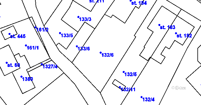 Parcela st. 132/6 v KÚ Horní Temenice, Katastrální mapa
