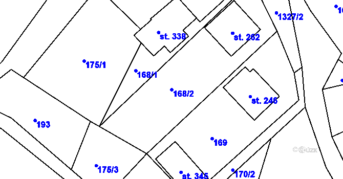 Parcela st. 168/2 v KÚ Horní Temenice, Katastrální mapa