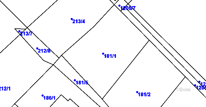 Parcela st. 181/1 v KÚ Horní Temenice, Katastrální mapa