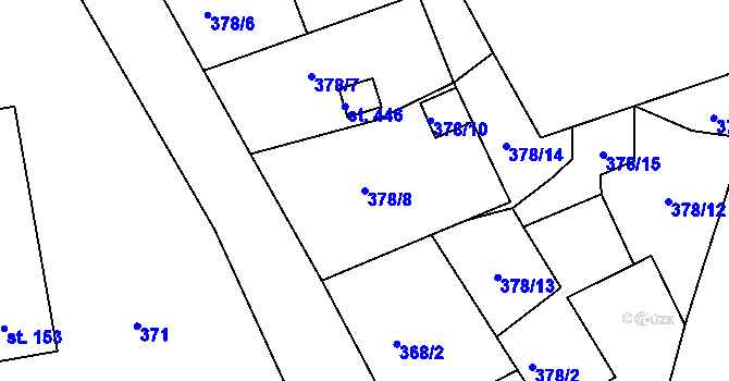 Parcela st. 378/8 v KÚ Horní Temenice, Katastrální mapa