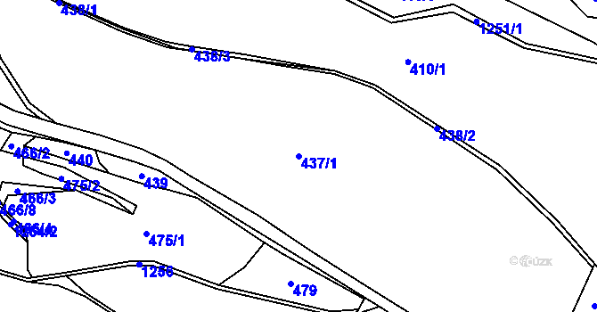 Parcela st. 437/1 v KÚ Horní Temenice, Katastrální mapa