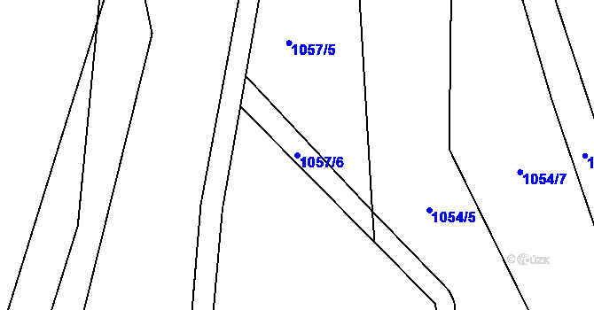 Parcela st. 1057/6 v KÚ Horní Temenice, Katastrální mapa