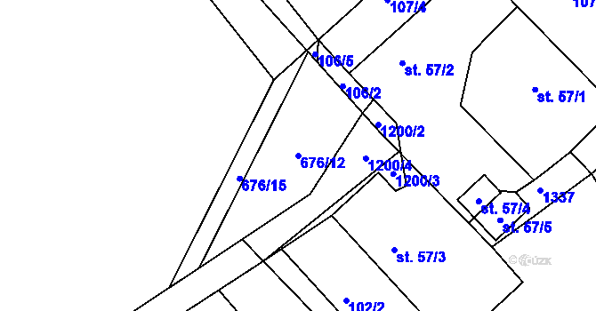 Parcela st. 676/12 v KÚ Horní Temenice, Katastrální mapa