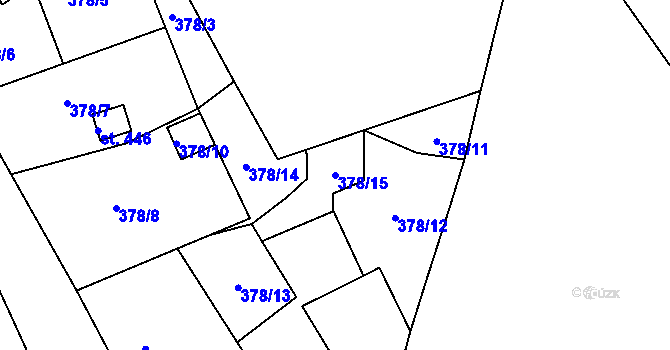 Parcela st. 378/15 v KÚ Horní Temenice, Katastrální mapa