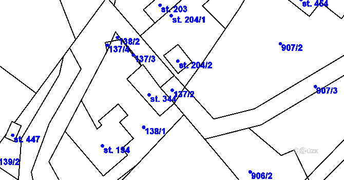 Parcela st. 137/2 v KÚ Horní Temenice, Katastrální mapa