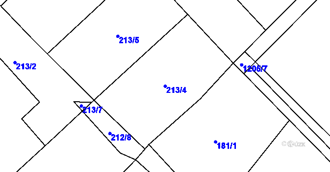 Parcela st. 213/4 v KÚ Horní Temenice, Katastrální mapa