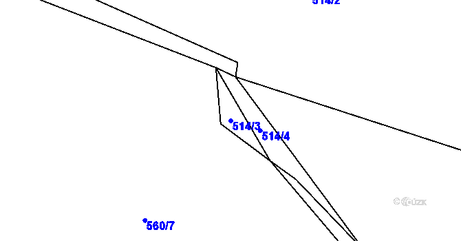 Parcela st. 514/3 v KÚ Horní Temenice, Katastrální mapa