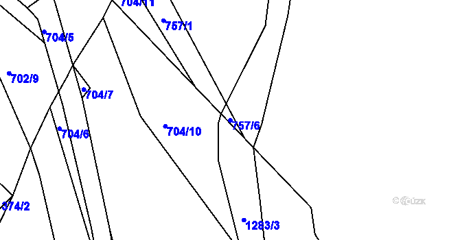 Parcela st. 757/6 v KÚ Horní Temenice, Katastrální mapa