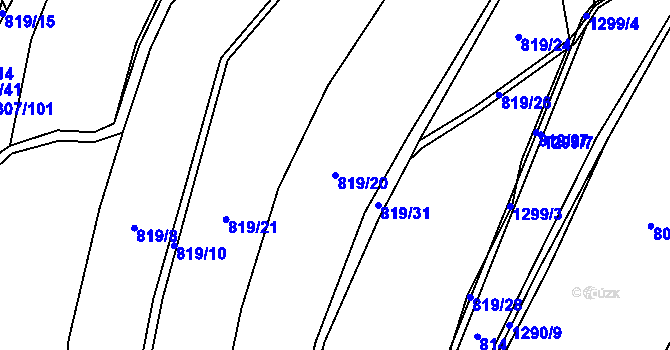 Parcela st. 819/20 v KÚ Horní Temenice, Katastrální mapa